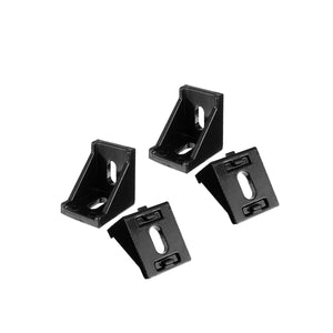 Suleve AJ40 40x40mm Aluminium Black Angle Corner Joint Electrophoresis Right Angle Bracket 4Pcs