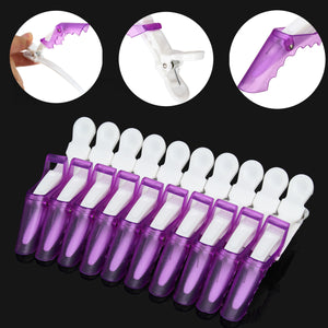 10Pcs Plastic Salon Clamps Crocodile Hairdressing Hair Clips Tool