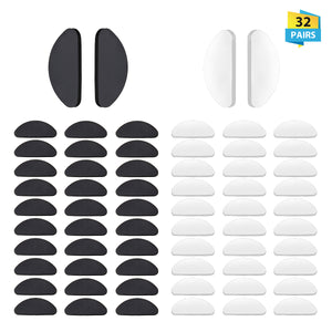 CHARMINER 32 Pairs Soft Eyeglasses Nose Pads, Thin Glasses Adhesive, Stick on Anti-Slip Soft Silicone Adhesive Nose Pads for Eyeglass Glasses, Sunglasses