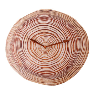 11'' DIY Wall Clock Retro Wood Grain Round Shaped Digital Room Home Decor 28cm