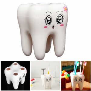 4 Holes Smily Face Toothbrush Holder Rack Cartoon Design Toothbrush Bracket