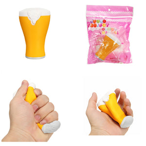 Squishy  9.5*6.5cm Beer Cup Soft Slow Rising Gift Decor Toy Cute Stress Relief Original Packaging