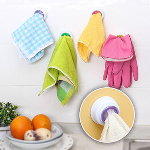 Washcloth Clip Holder Dishclout Storage Rack Kitchen Bathroom Detachable Hand Towel Hanger