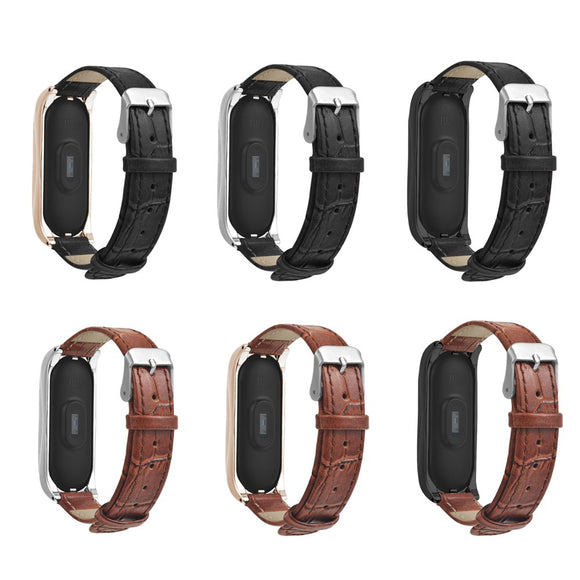 Bakeey Replacement Watch Strap Needle Buckle Genuine Leather Watch Band for Xiaomi Mi band 3