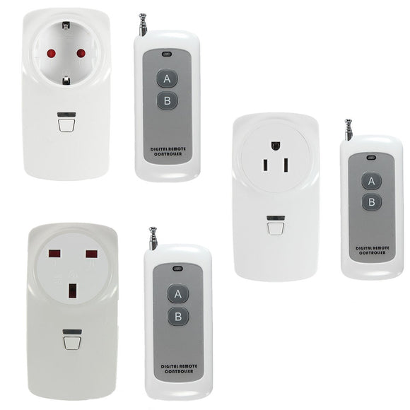 220V 23A Wireless Plug-In Power Socket Timer Switch Outlet Receiver With Remote Control