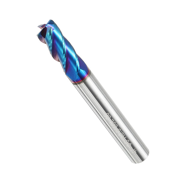 Drillpro 5/6/8mm R0.5 Nano Blue Coating Carbide End Mill HRC60 4 Flute CNC Milling Cutter