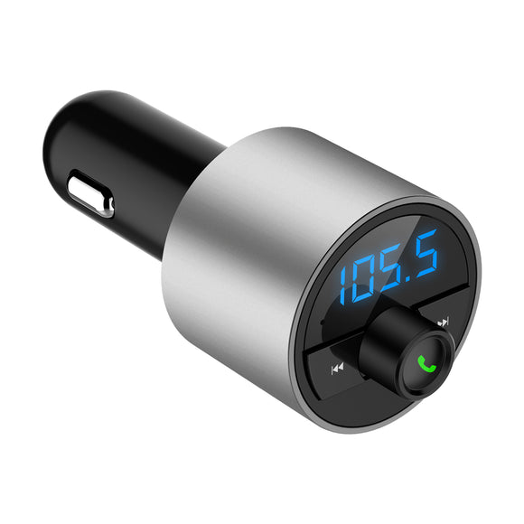 Mini LED Display Dual USB bluetooth Hands-free Smart Quick Wireless 3.6A Car Charger with Microphone