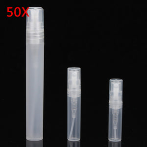 50Pcs 3mL/5mL/10mL Plastic Spray Bottle Atomizer Refillable Perfume Container Vials