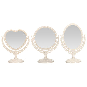 Desktop Double Sided Makeup Rotatable Mirror Oval Round Heart-shaped Cosmetic Mirrors Home Decor