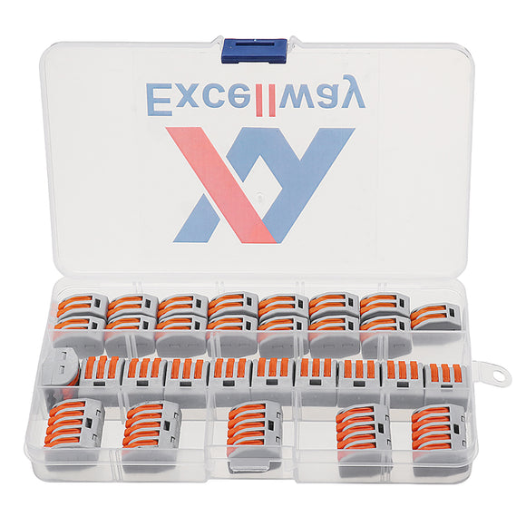 Excellway 30Pcs 2/3/5 Holes Spring Conductor Terminal Block Electric Cable Wire Connector