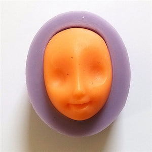 3D Baby Head Silicone Mould Girl Face Fondant Cake Mold Trick Tool Creative Baking Accesseries