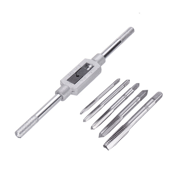 Drillpro M3-M12 Spanner with 5pcs M3-M8 HSS Screw Thread Metric Hand Tap Machine Screw Tap