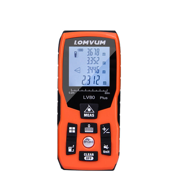 LOMVUM 80M  Voice Function Laser Distance Meter USB Rechargeable Digital Laser Rangefinder Handheld 80m Electric Leveling