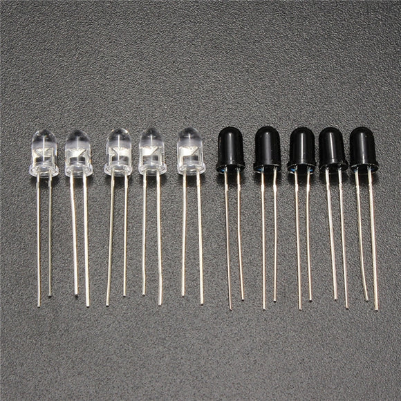 50pcs 5mm 940nm IR Infrared Diode Launch Emitter Receive Receiver LED