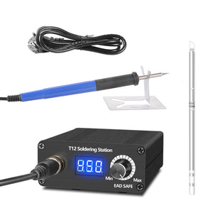 T12 LED Soldering Station 8S Quick Heating Electronic Welding Iron 200-450 100-240V with 9501 Handle