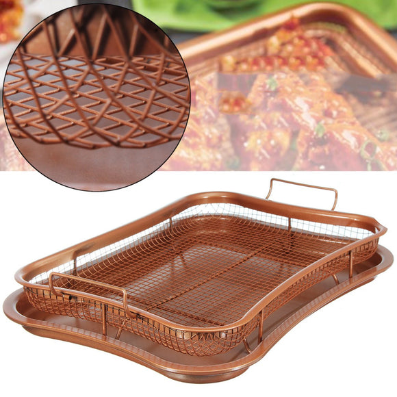 Picnic BBQ Baking Drip Rack Tray Pan Ovenware Healthier Bacon Barbecue Cooler Grill Plate