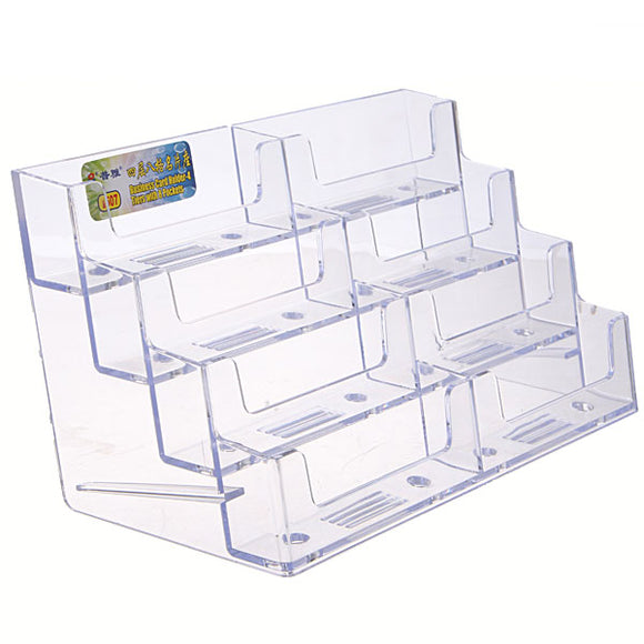 8 Pocket Desktop Office Acrylic Business Card Holder Stand Display