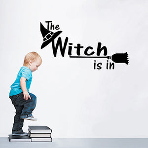 KST-1 Halloween Witch PVC Wall Stickers Living Room Bedroom Decoration Wall Stickers