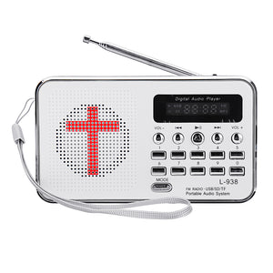 Bible MP3 Audio Music Player Portable Mini FM Radio TF USB LED Display Digital Keypad Function For E