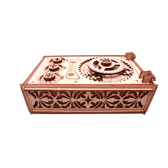 Basswood Magic Case Wooden Secret Trick Intelligence Compartment Brain Teaser Password Combination Code Lock Password Box