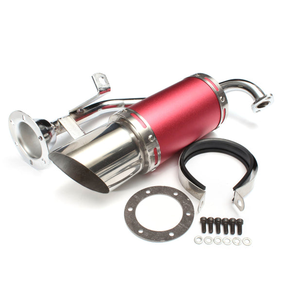 50mm/2in Performance Exhaust System Stainless Steel Short Carbon Fiber For GY6 50cc 150cc Scooter