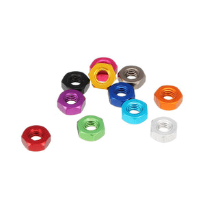 Suleve M3AN9 10pcs M3 Aluminum Alloy Hexagonal Hex Nut Lock Nut Multicolor