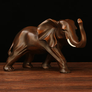 Resin Elephant Statue Fortune Mascot Living Room Cabinet TV Office Home Decorations