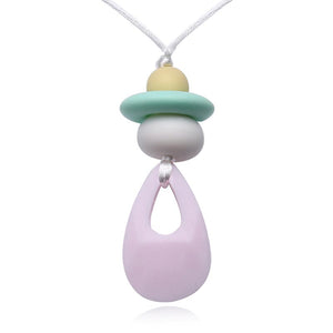 Vvcare BC-TN03 Baby Silicone Teething Necklace Water Drop Pendant BPA Free Beads Teether Necklace To