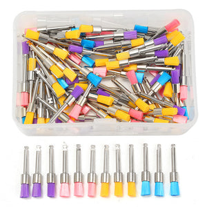 100pcs 2.35mm Shank Colorful Nylon Flat Polishing Brushes Set Polisher Prophy Brushes