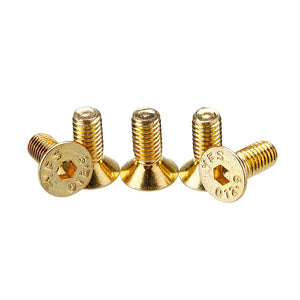 Suleve M4AH2 50Pcs Titanium Plated M4 Hex Socket Flat Countersunk  Head Screws Alloy Steel 12.9 Grade Screw Bolt M4*10