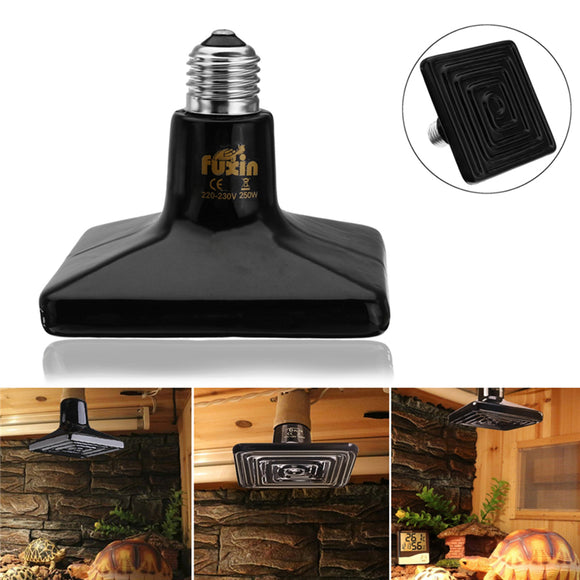 25/50/75/100/150/250W E27 Black Ceramic Heat Emitter Reptile Pet Bulb Crawling Light AC220V