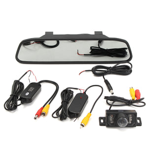 Car Rear View Reversing Video Camera Mirror DVR Dashcam 4.3 Inch Monitor 1080P