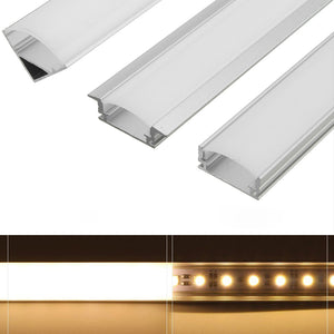 LUSTREON 45CM U/V/YW Style Aluminum Channel Holder For LED Rigid Strip Light Bar Cabinet Lamp