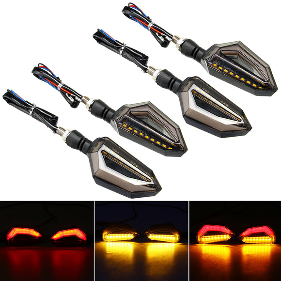 4Pcs 12V Motorcycle Red LED Turn Signal Indicator Lights For Kawasaki/Yamaha/BMW/Honda/KTM