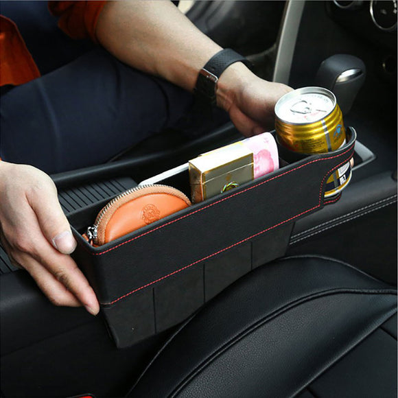 PU Leather Car Seat Crevice Cup Holder Storage Seat Gap Filler Multifunctional Pocket Organizer