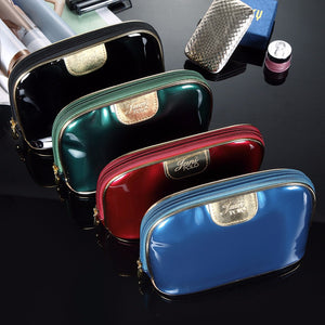 Shell Storage Makeup Bag Waterproof Travel Comestic Handbags Zipper Phone Coin Bags PU Leather