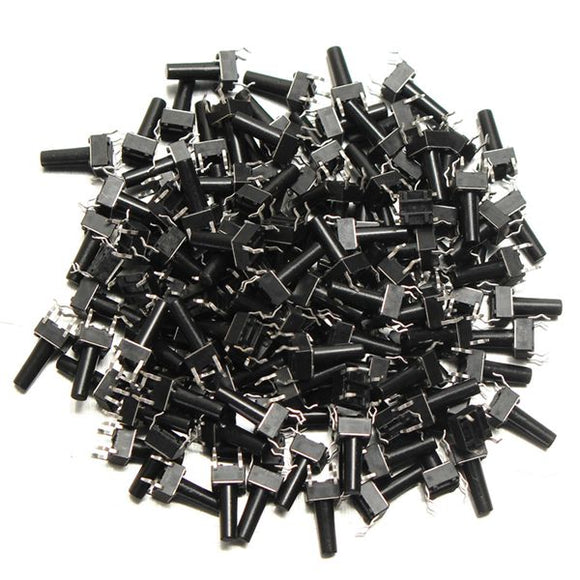 100Pcs Tactile Push Button Switch Tact Switch 6X6X13mm 4-pin DIP