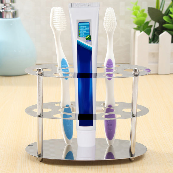 Stainless Steel Wall Mount Toothbrush Toothpaste Holder Bathroom Razor Organizer