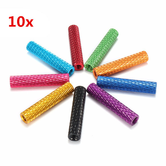 Suleve M3AS5 10Pcs M3 25mm Knurled Standoff Aluminum Alloy Anodized Spacer