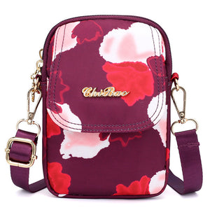 Print Nylon Casual Light 5.5inch Phone Bag Flap Shoulder Bag Hanging Crossbody Bags For Women