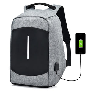 Men Canvas Multifunction Sport Bag Casual Anti Theft 17 Backpack with USB Charging Port"