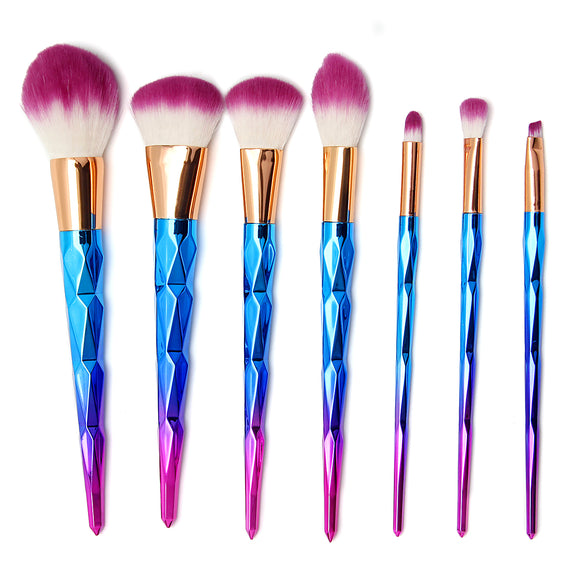 7pcs Gorgeous Handle Makeup Brushes Cosmetic Tools Loose Powder Blush Hightlight Shading Blend Lip