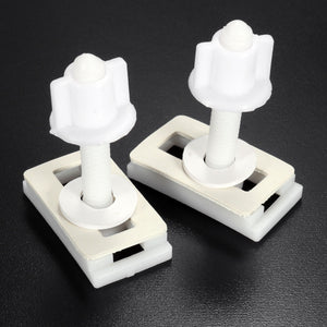 2Pcs 4.9x2.4cm Plastic White Toilet Seat Screws Fitting Repair Hinges