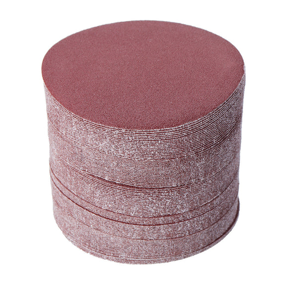 100pcs 5 Inch 100 Grit Round Hook And Loop Flocking Polishing Sandpaper Discs