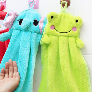 Coral Velvet Bamboo Charcoal Fiber Hand Towel Absorbent Cartoon Hand Towel