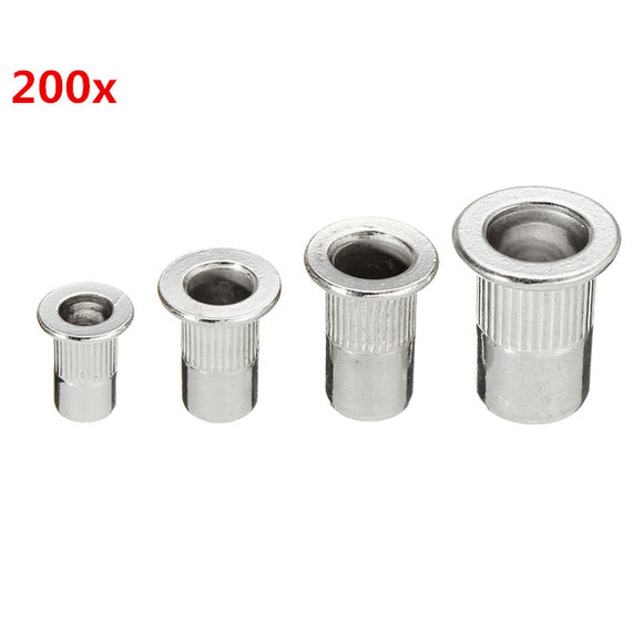 Suleve MXRN1 200Pcs Insert Rivet Nut 304 Stainless Steel Countersunk Head M3/M4/M5/M6