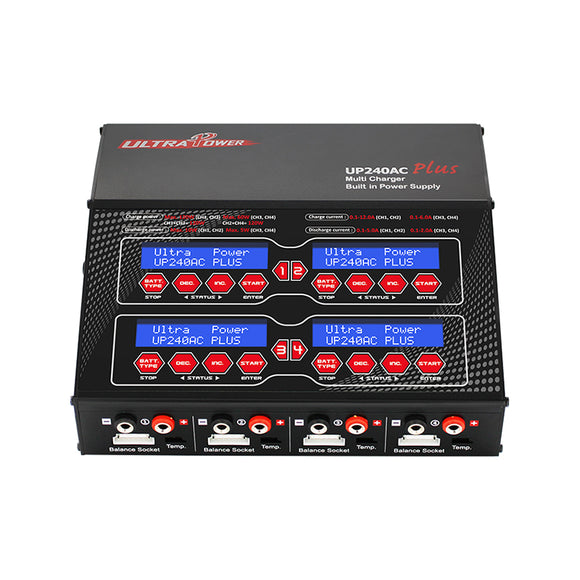 Ultra Power UP240AC Plus 2X120W 2A 4X60W 6A 4CH AC/DC Battery Balance Charger Discharger