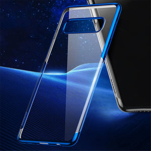 Baseus Plating Transparent Shockproof Soft TPU Back Cover Protective Case for Samsung Galaxy S10