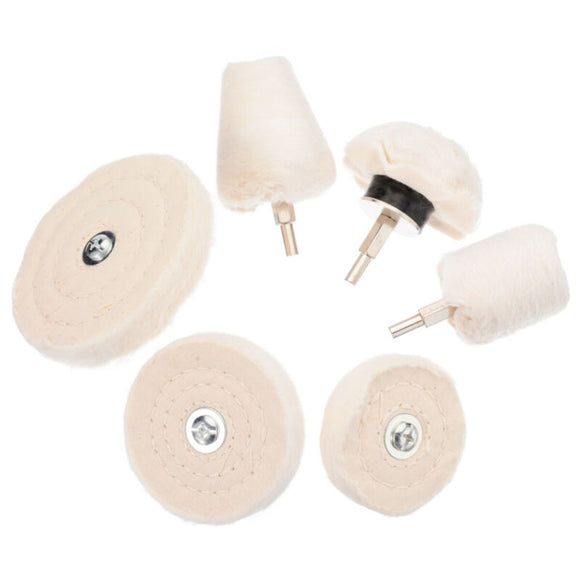 6pcs Buffing Pad Polishing Mop Wheel Pads Kit For Drill Buffer Polish Wheels