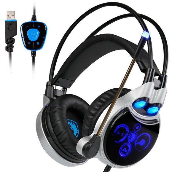 Sades R8 Gaming Headset USB Virtual 7.1 Light Surround Sound PC Gamer Headphone With Microphone